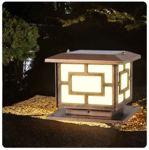 Solar Courtyard Light Outdoor IP65 Waterproof Led 4000K Die Casting Aluminum Main Gate Post Pillar Light