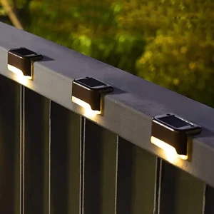 Solar Deck Lights Outdoor Waterproof LED Solar Step Lights for Stairs Fence Yard Patio