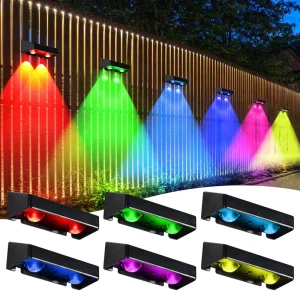 Solar Fence Light Outdoor LED Solar Powered Garden Lights Waterproof Luminous Wall Lamp