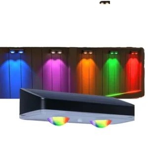 Solar Fence Lights Outdoor 3 Colors RGB IP65 Waterproof CE RoHS Certified High Brightness Garden Wall Backyard Railing Lighting