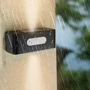 Solar Fence and Wall Lights Waterproof Outdoor Up-and-Down Lighting for Garden Walkway Door Porch Deck