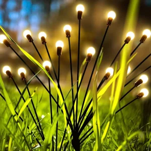 Solar Firefly Garden Lights Outdoor LED Star Flickering Swaying Stake Lights with PVC Waterproof for Yard Patio Pathway Decor