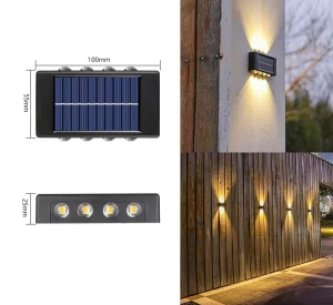 Solar Flood Light IP65 Outdoor Waterproof Deck Wall Lamp Led Solar Luminous Lighting Wall Lights for Garden Fence Exterior Wall