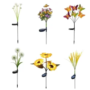 Solar Flowers LED Light Warm White Waterproof for Lawn Patio Yard Decoration Outdoor Landscape Garden