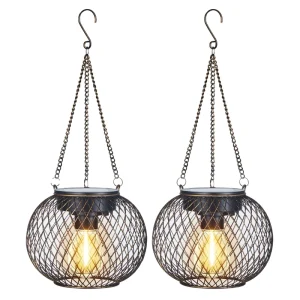 Solar Garden Light LED Outdoor Chandelier Iron Grids Solar Garden Courtyard Decorative IP65 Waterproof
