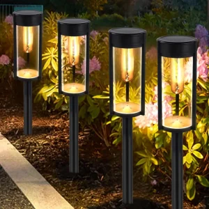 Solar Garden Lights Energy Saving Vintage LED Path Lights IP44 Waterproof Durable Warm White ABS Material CE 8