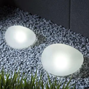 Solar Garden Lights Outdoor Glow Cobblestone Shape Lamp Garden Decor Light Waterproof Landscape Night Lights for Lawn Patio Path