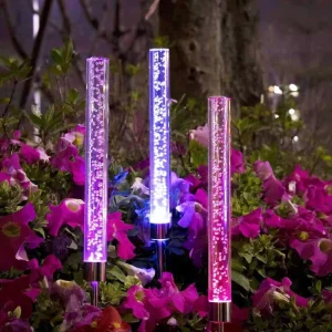 Solar Garden Lights Outdoor RGB Color Changing LED Lawn Lights IP65 Waterproof Landscape Pathway Stake Lights for Yard Decor