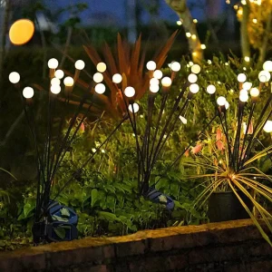 Solar Garden Lights Outdoor Waterproof 8L Firefly Lights, Swaying Lights Waterproof, Garden Decor for Yard Patio Pathway Lawn