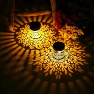 Solar Garden Wall Light Sensor Waterproof Iron Outdoor Metal Yard Wall Lamp for Deck Steps Mandala Courtyard Landscape Lamp