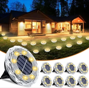 Solar In Ground IP65 Waterproof ROHS Certified LED Garden Lights European Style Warm Cool White Decorative Landscape Lights