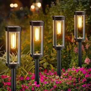 Solar LED ABS Small Garden Light with Battery Motion & Light Sensors IP65 Rated Warm White RoHS Certified