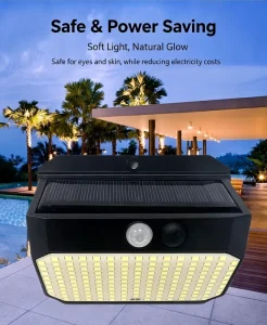 Solar LED Garden Lights Outdoor Wall Lamps Motion Sensor Stainless Steel Base Weather Resistant