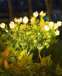 Solar LED IP65 Artificial Flower Garden Lights for Patio Path & Outdoor Lawn Decoration