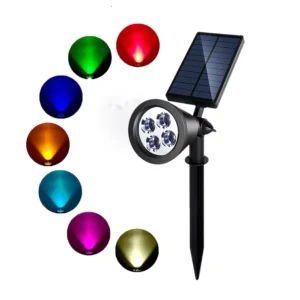 Solar LED Outdoor Spotlight Sensor Motion IP65 Waterproof Solar Garden Light RGB Outdoor Solar Spotlight LED