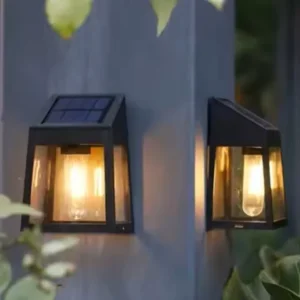 Solar LED Outdoor Wall Lamp with Warm Light IP65 Waterproof Aluminum Construction Battery Powered for Garden Decor