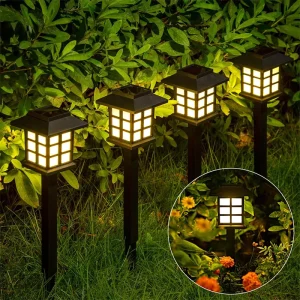 Solar LED Retro Landscape Ground Stake Light for Garden Courtyard Small Palace House Outdoor with IP65 Rating Power Supply