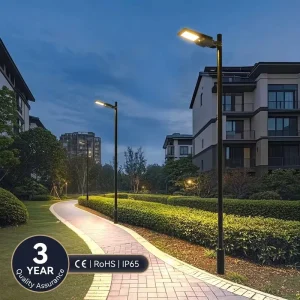 Solar LED Street Light 3 Year Wrranty IP65 Rating with PIR Sensor Control Night to Dawn for Public Parking Road Outdoor Lighting