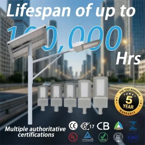 Solar LED Streetlight Pole 20W 60W IP65 Waterproof 180 200lm/W Monocrystalline Solar Panel Lithium Battery Road Lighting