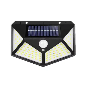 Solar LED Wall Light Four sided Lamps Human Body Sensor IP65 Waterproof Small for Garden Courtyard Press Type Control