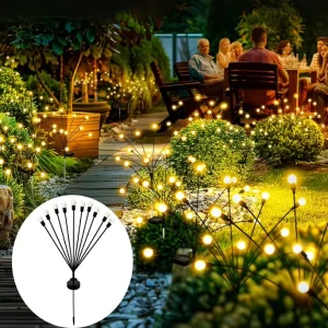 Solar Led Firefly Light Outdoor Waterproof Ip65 Wind Swaying Garden Landscape Pathway Patio Decorative Holiday Lighting