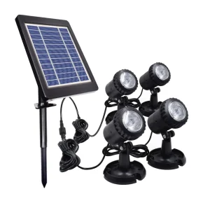 Solar Light Waterproof 4 Bulbs Underwater IP68 Swimming Pool Lights for Garden Pool Decoration