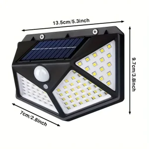 Solar Lights Garden Outdoor 100 LED 3 Lighting Modes Motion Sensor IP65 Waterproof Wall Lamp Solar Powered