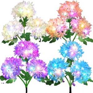 Solar Lights Gorgeous Flowery Garden Beauty Waterproof Lights Decoration Colorful Powered Landscape for Patio Yard Outdoor