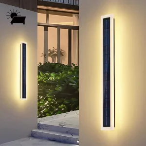 Solar Long Strip Wall Lamp 5W 6V Energy Efficient IP65 Outdoor Garden Linear Exterior Wall Light