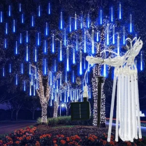 Solar Meteor Shower Light Plug in Outdoor Waterproof Ip65 Christmas Tree Decor Garden Wedding Party Holiday String Light