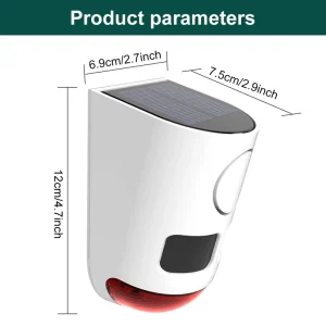 Solar Motion Sensor Security Light with 13 Built-in Sounds, IP55 ABS Outdoor Animal Repeller Alarm