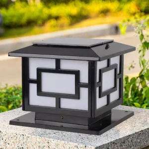 Solar Outdoor Column Light for Garden IP65 Waterproof LED Light Source Garden Style Outdoor Lamp Solar Powered Column Light