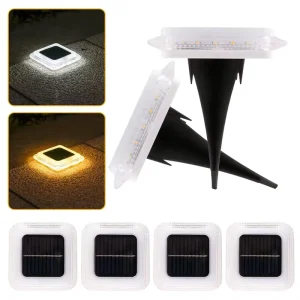 Solar Outdoor Floor Lamp Warm White Solar Light Outdoor Patio Decoration Deck Wall Light Paths Garden Stairs Pathways Patio