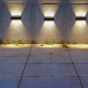 Solar Outdoor LED Solar Wall Light Porch Waterproof Lamp Up and Down Luminous Courtyard Staircase Solar Light for Garden