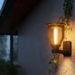 Solar Outdoor LED Wall Light Battery Included IP54 Waterproof Warm White Light for Garden Hotel Courtyard Light Sensor Control