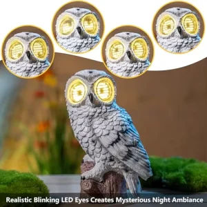 Solar Owl Garden Statue LED Lights Waterproof Outdoor Decorative Lamp Moving Eyes Yard Patio Lawn Ornament Lights