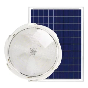 Solar Panel Powered Indoor Ceiling Light with Remote Control, Waterproof