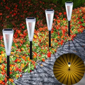 Solar Pathway Light White Warm Light Adjustable 2 LED Outdoor Garden Lawn Lamp Monocrystalline Stake Light