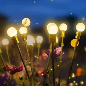 Solar Powered LED Firefly Lamp Swaying Garden Lawn Landscape Decoration Light IP65 Rated ABS Material