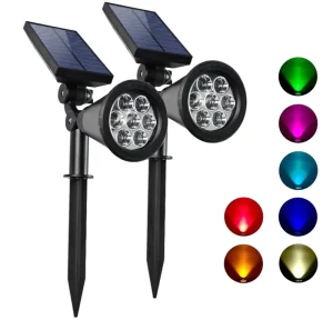 Solar Powered Outdoor Pathway Decoration Landscape Waterproof Lawn Lamp Solar Spot Lights LED Solar Bollard Garden Lights