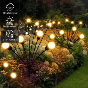 Solar-Powered Outdoor String Lights Stainless Steel Corrosion-Resistant Fairy Lights IP65 Waterproof Garden Decor