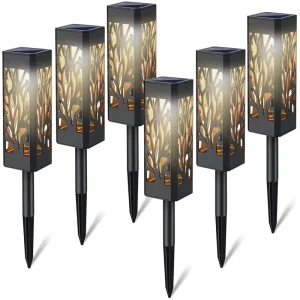 Solar Powered Outdoor Waterproof Colorful LED Tree Shape Hollow Light Christmas Halloween Landscape Garden Lawn Park