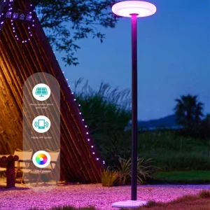 Solar Powered RGB App LED Garden Light Waterproof IP65 for Outdoor Camping Courtyard Landscape