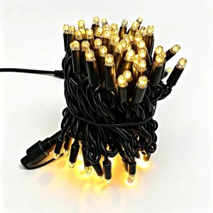 Solar Powered Rubber Wire LED String Lights Waterproof Garden Backyard Festival Lights