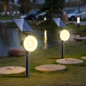 Solar Powered Spotlights Outdoor Waterproof LED Super Bright Floor Mounted Decorative Garden Lamp Tree Lights Lawn Lights