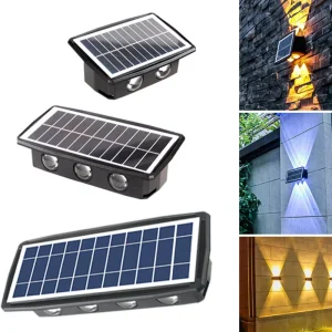 Solar Powered Wall Lamps RGB Deco Lamp Wall Sconce LED Rechargeable Wall Light Solar Garden Lights Decor Wall Sconce Light