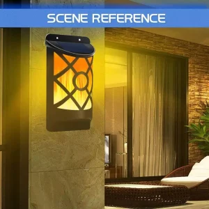 Solar Powered Wireless Security Deck Fence Step Lights Led Wall Mounted Post Lighting Garden Solar Flame Light Lamp