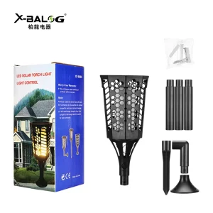 Solar Rechargeable LED Flame Lights Outdoor Waterproof Garden Landscape Decorative Torch Lights Lawn Wall Lamps 6000K Daylight