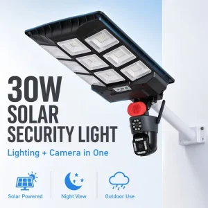 Solar Street Light with CCTV Wifi Cameras Sim Card Mobile Phone APP Control Auto Dimming for Garden Gas Stations