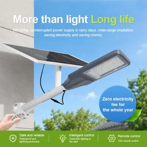 Solar Street Light with Integrated Smart Camera, Dusk-to-Dawn Automatic Lighting